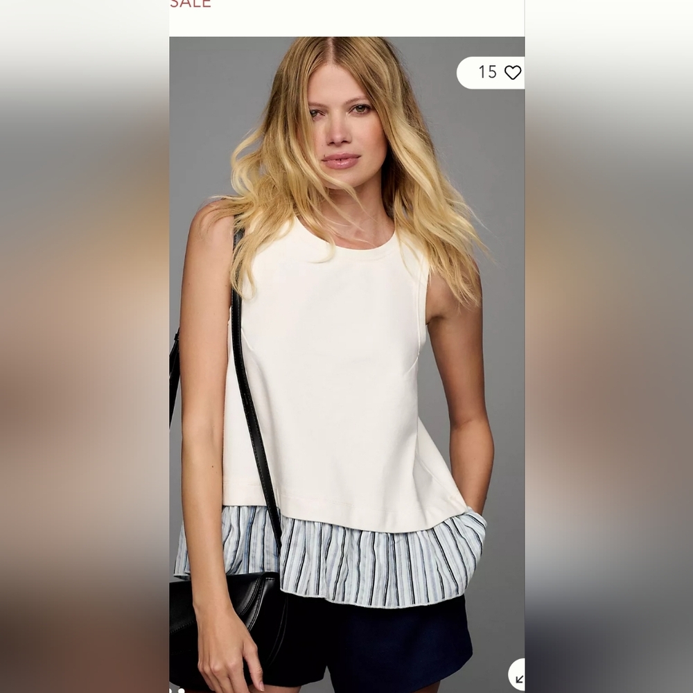Anthropologie Open-Back Twofer Tank Size Small